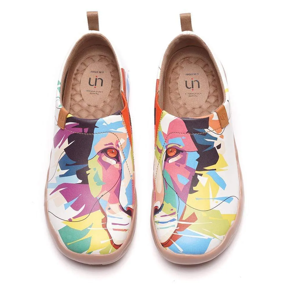 -Hello, Lion- Multicolored Microfiber Leather Female Flats