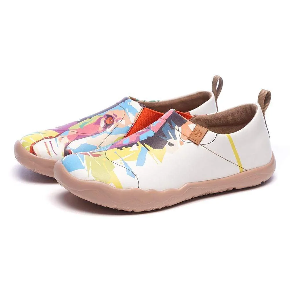 -Hello, Lion- Multicolored Microfiber Leather Female Flats