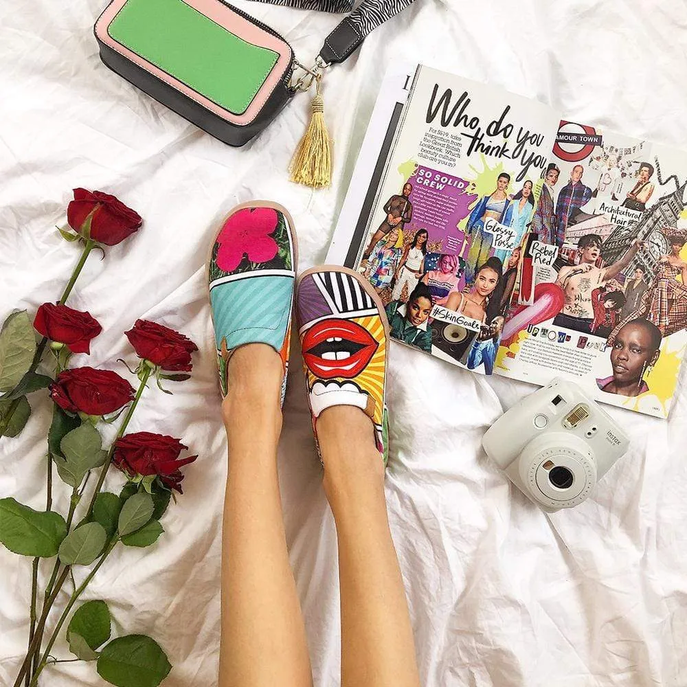 -Kiss On the Chic- Pop Art Female Casual Shoes