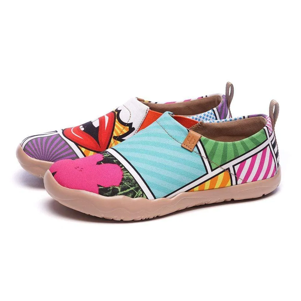 -Kiss On the Chic- Pop Art Female Casual Shoes
