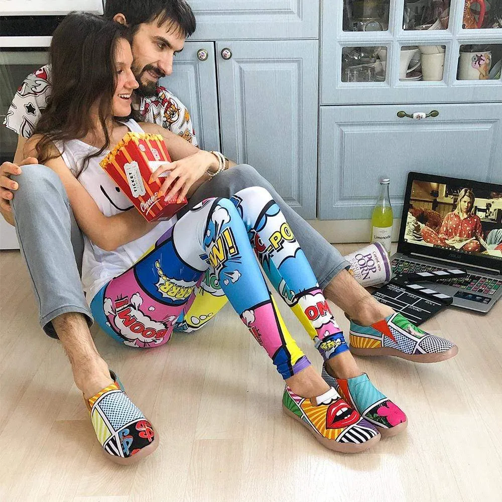 -Kiss On the Chic- Pop Art Female Casual Shoes