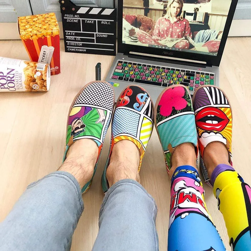 -Kiss On the Chic- Pop Art Female Casual Shoes