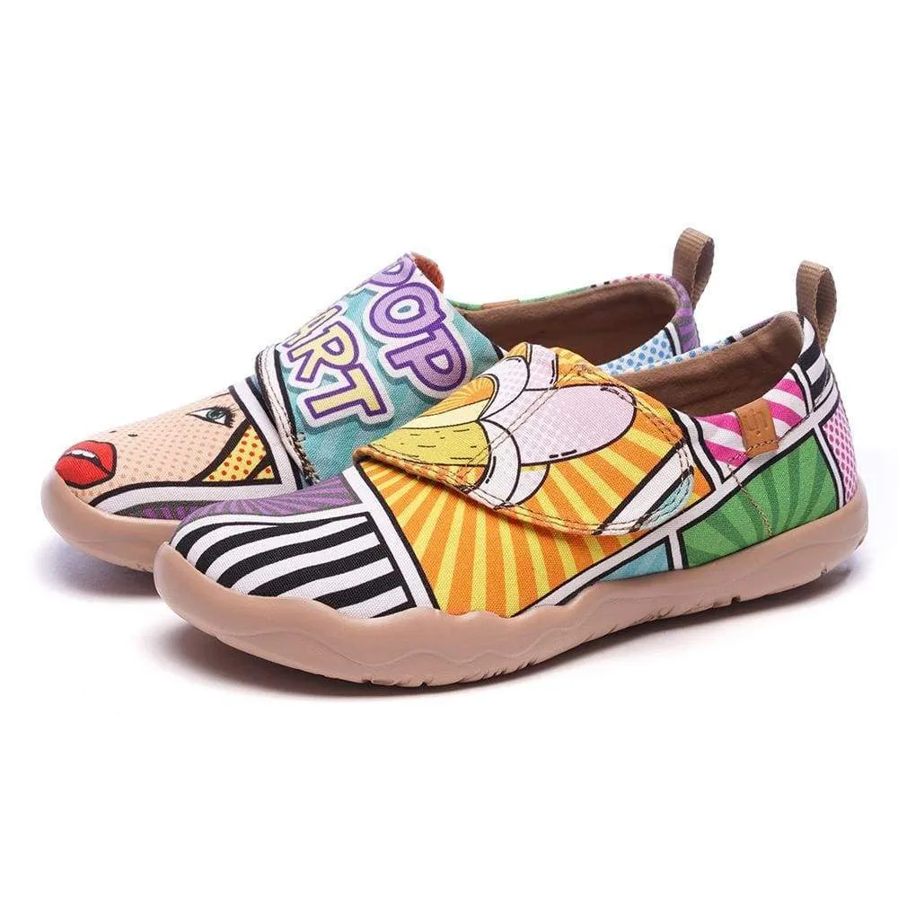 -Pop Art- Trendy Cartoon Design Painted Kids Shoes