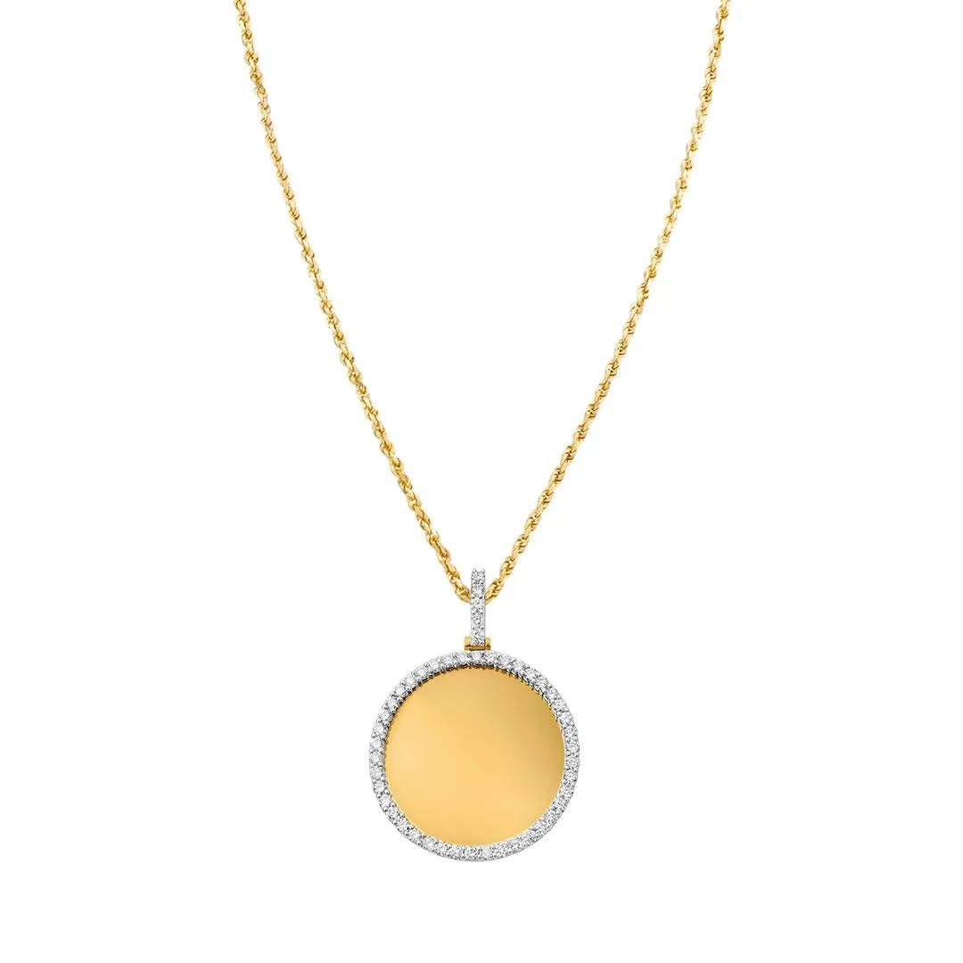 10k Yellow Gold Diamond Round Memory Pendant 3.24 Ctw