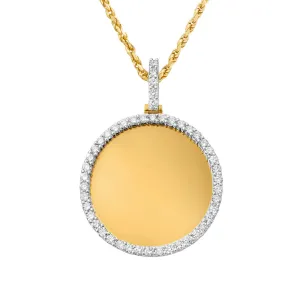 10k Yellow Gold Diamond Round Memory Pendant 3.24 Ctw