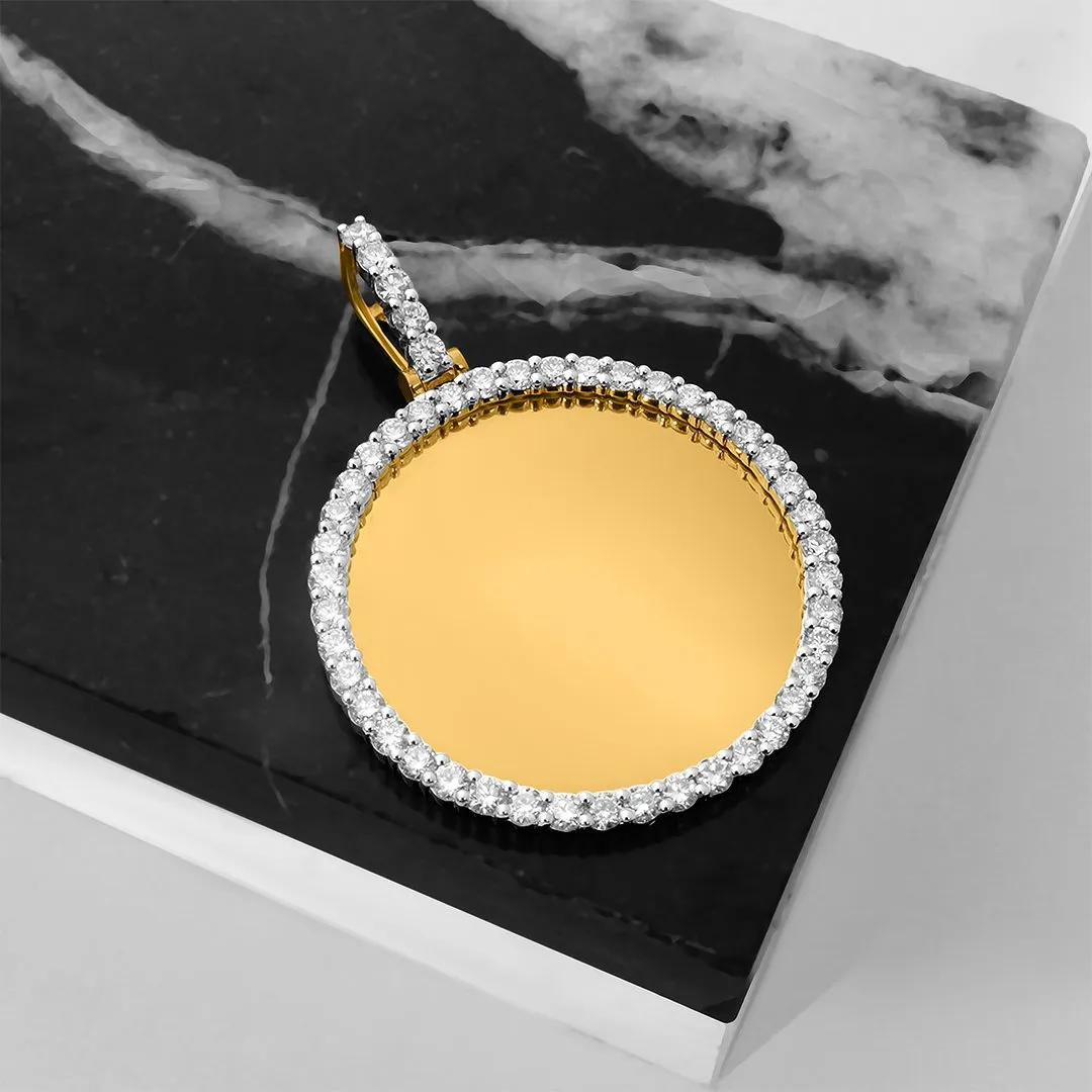 10k Yellow Gold Diamond Round Memory Pendant 3.24 Ctw