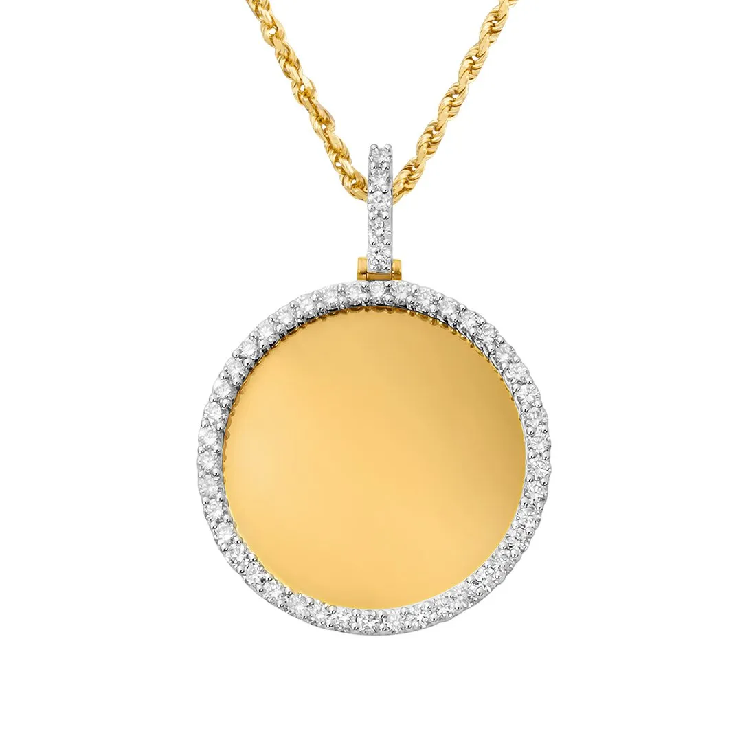 10k Yellow Gold Diamond Round Memory Pendant 3.24 Ctw
