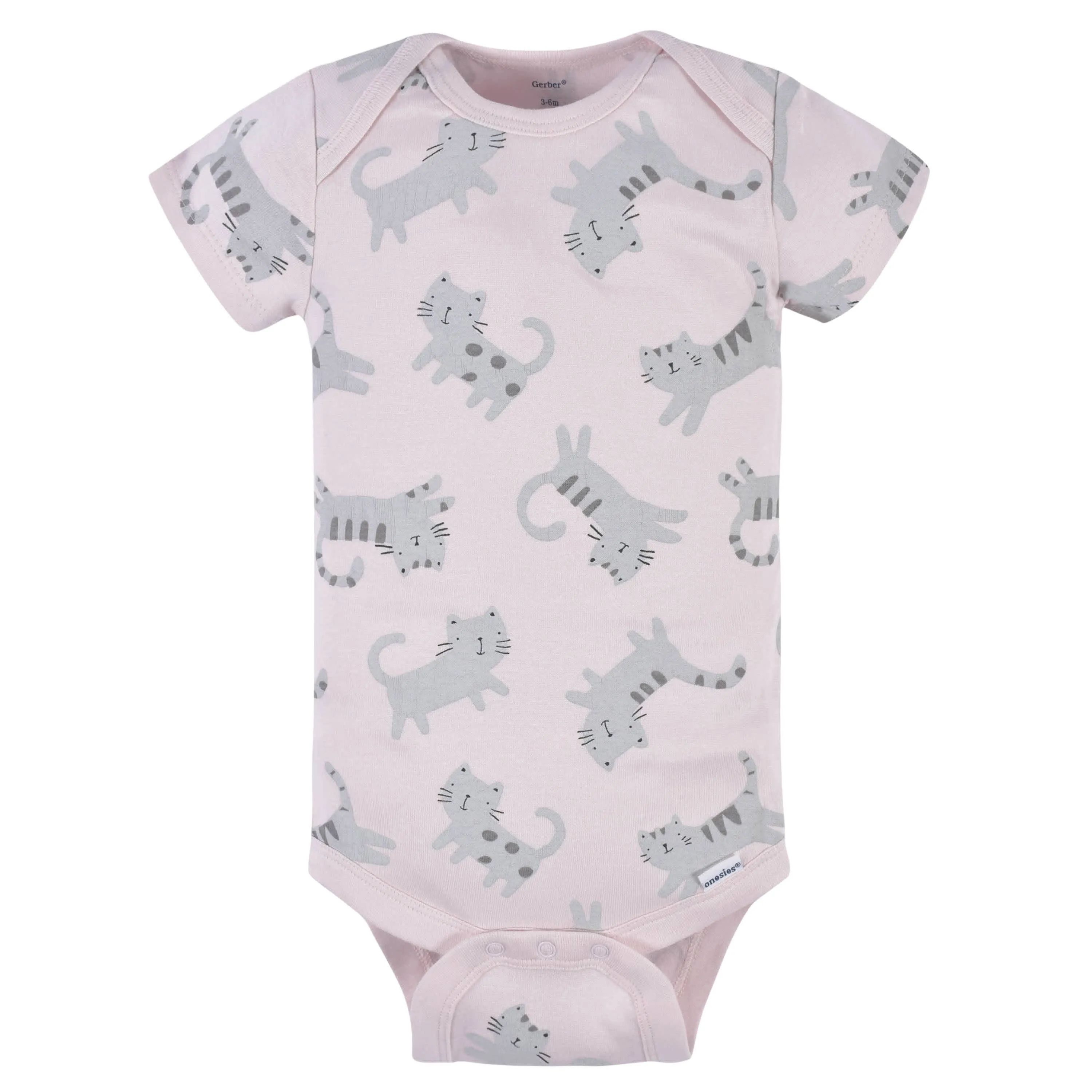 3-Pack Baby Girls Comfy Stretch Floral Leopard Short Sleeve Onesies® Bodysuits