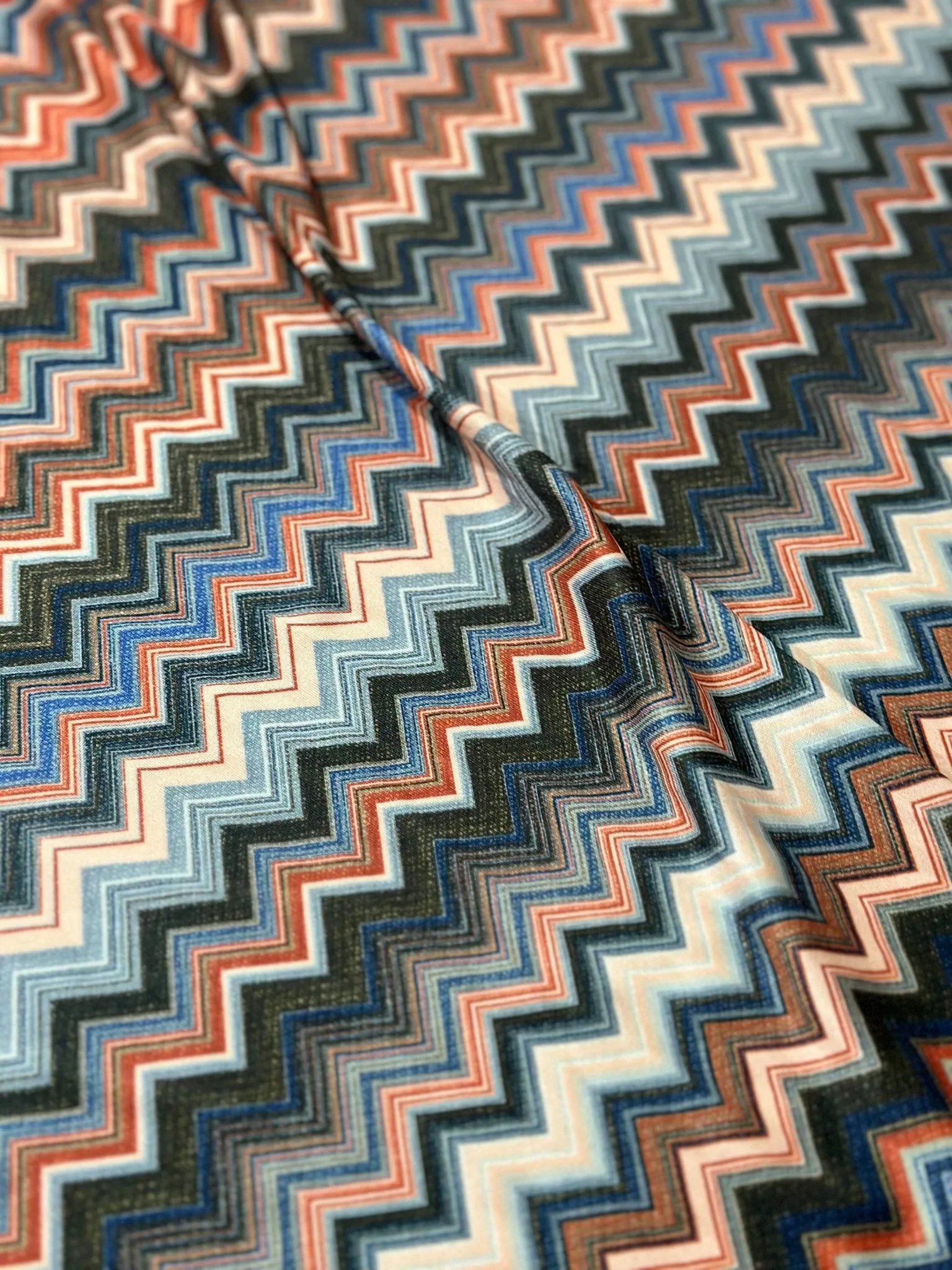 4-Way Stretch Mesh Fabric - Zigzag Pattern Material