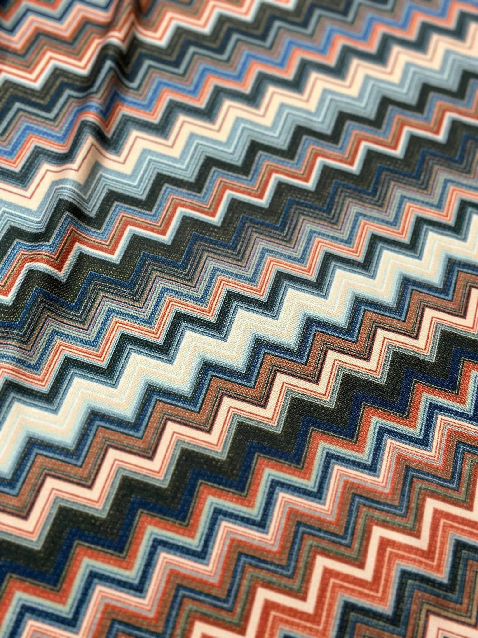 4-Way Stretch Mesh Fabric - Zigzag Pattern Material