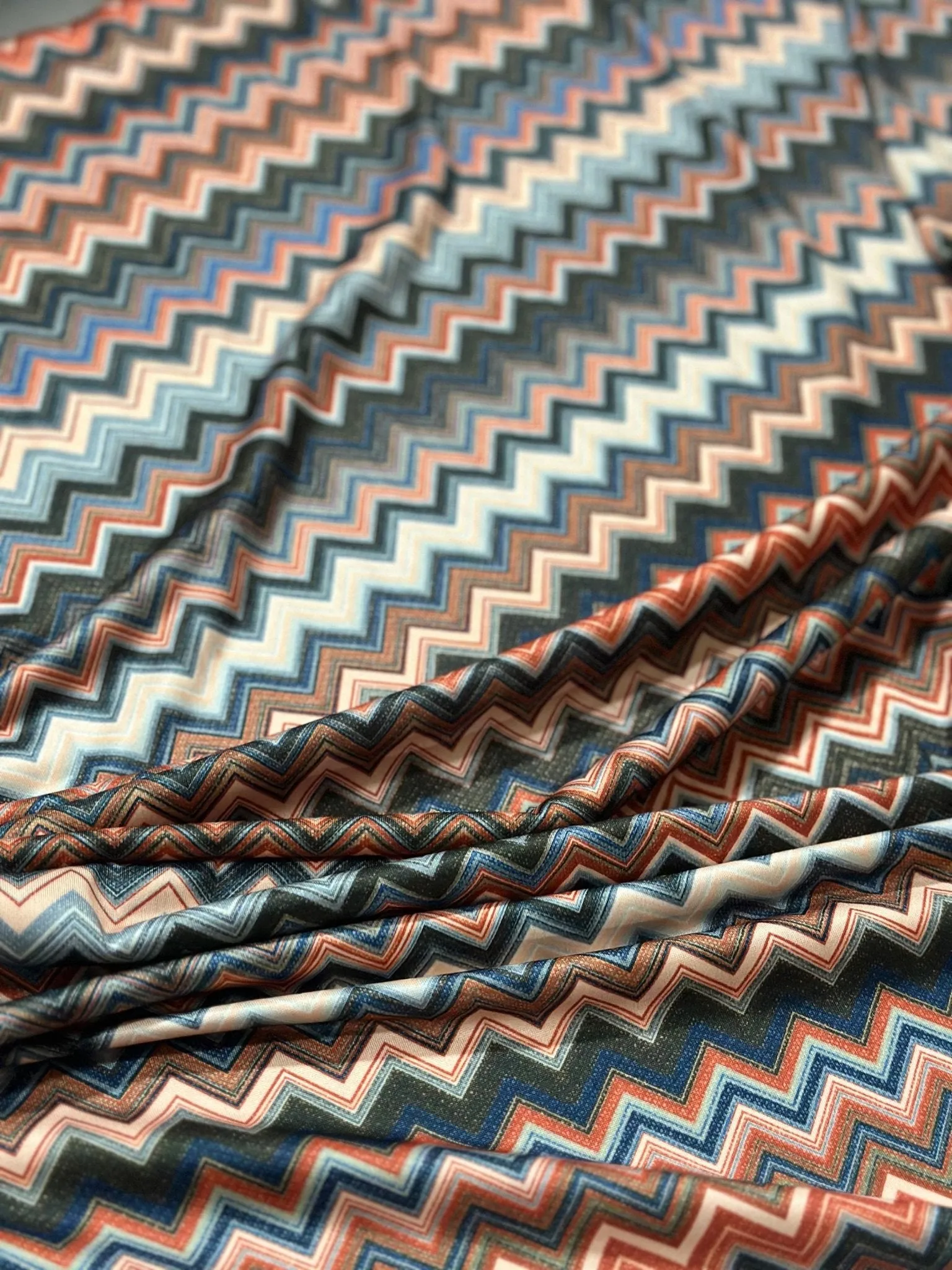 4-Way Stretch Mesh Fabric - Zigzag Pattern Material