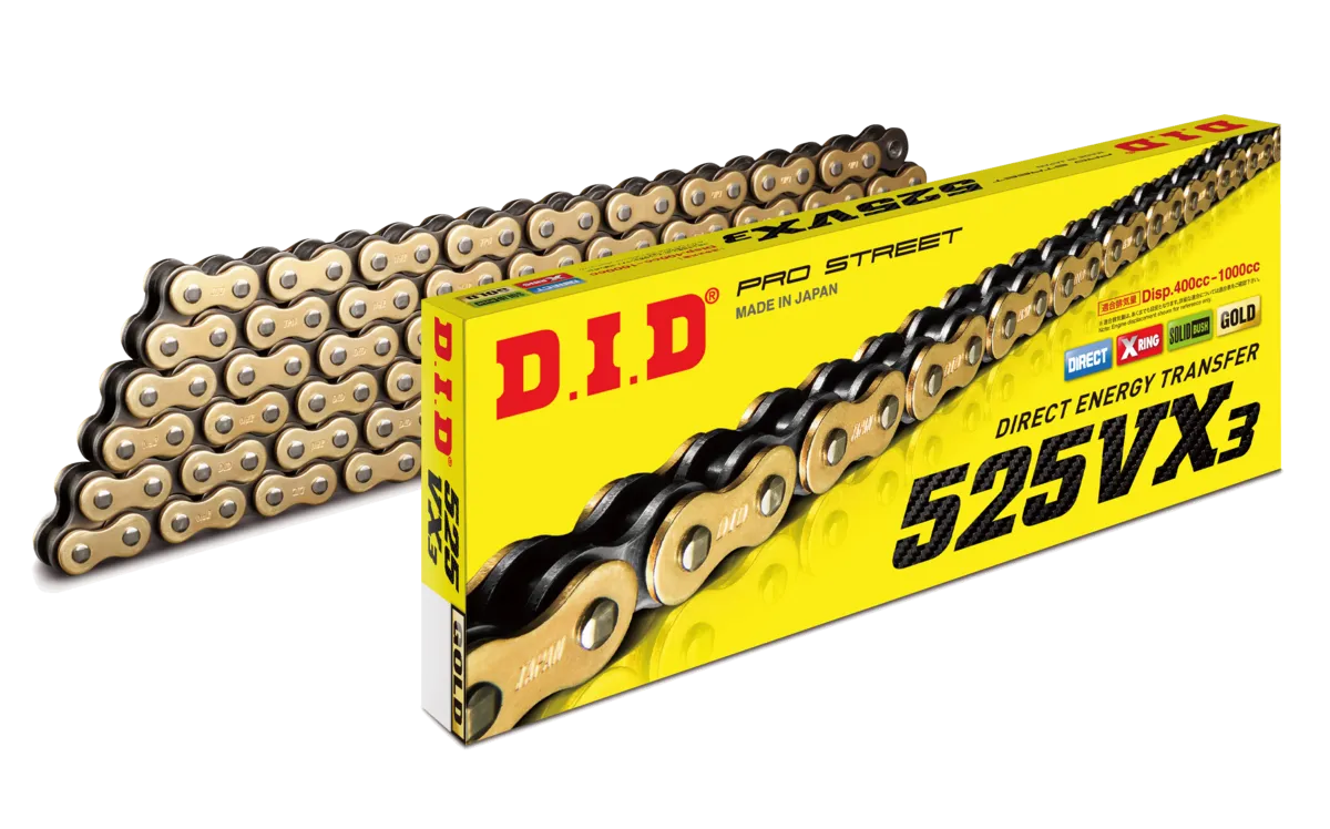 525VX3-130L Gold & Black DID Chain (M525VX3G130ZB)