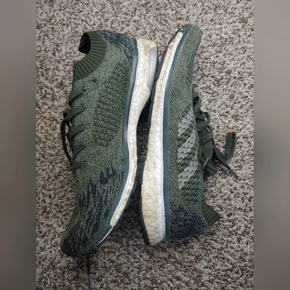 Adidas Adizero Prime Olive Green Knit Jersey Sneaker Shoes Men's Size 7.5