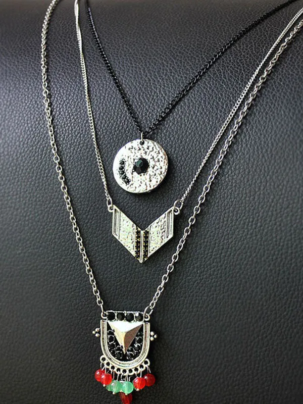 Ancient Silver Special Vintage Multi-layer Necklace