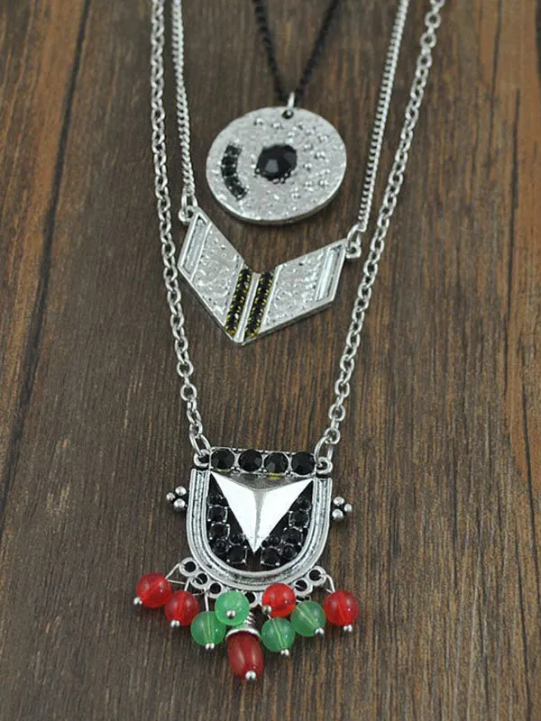 Ancient Silver Special Vintage Multi-layer Necklace