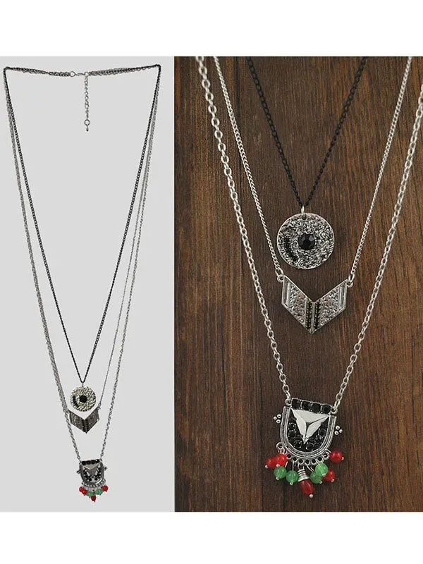 Ancient Silver Special Vintage Multi-layer Necklace