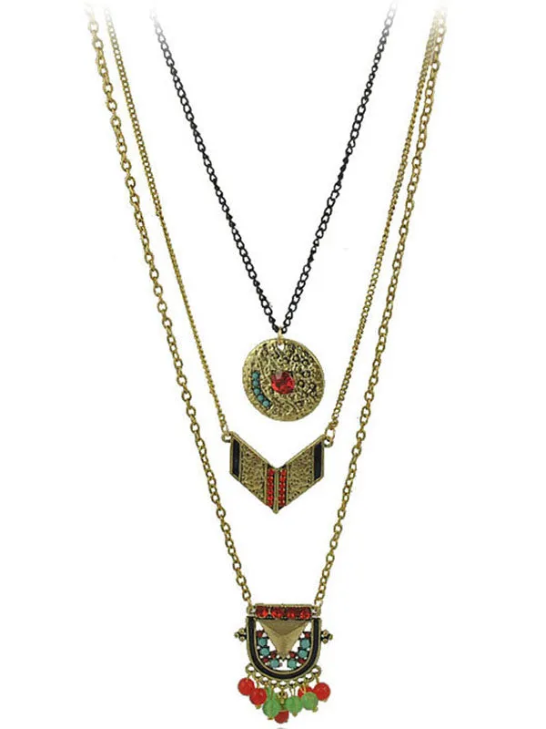 Ancient Silver Special Vintage Multi-layer Necklace