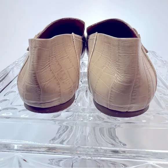 Aquatalia Nile Jacqui Mov Croc Buckle Loafer in Tan