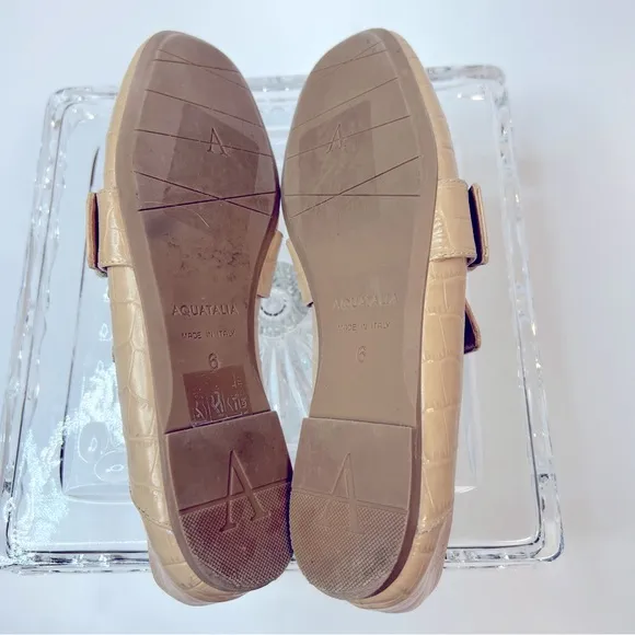 Aquatalia Nile Jacqui Mov Croc Buckle Loafer in Tan