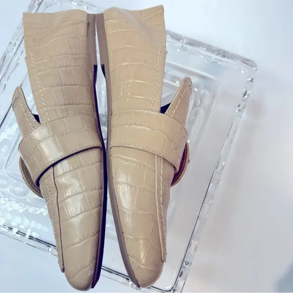 Aquatalia Nile Jacqui Mov Croc Buckle Loafer in Tan