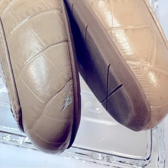 Aquatalia Nile Jacqui Mov Croc Buckle Loafer in Tan