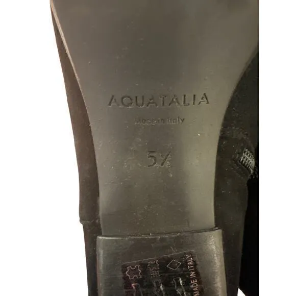 Aquatalia Women's Daniella Weatherproof Suede‎ Booties in Black Size 5.5