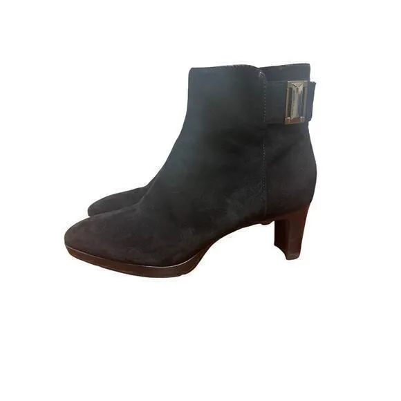 Aquatalia Women's Daniella Weatherproof Suede‎ Booties in Black Size 5.5