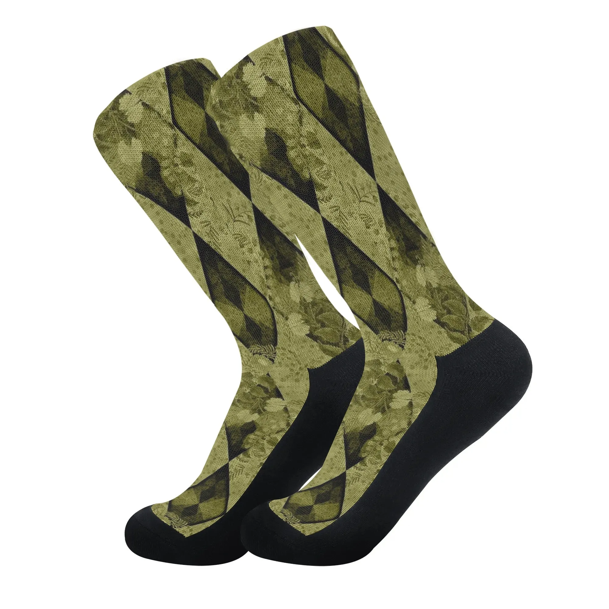 Argyle Pattern Crew Socks