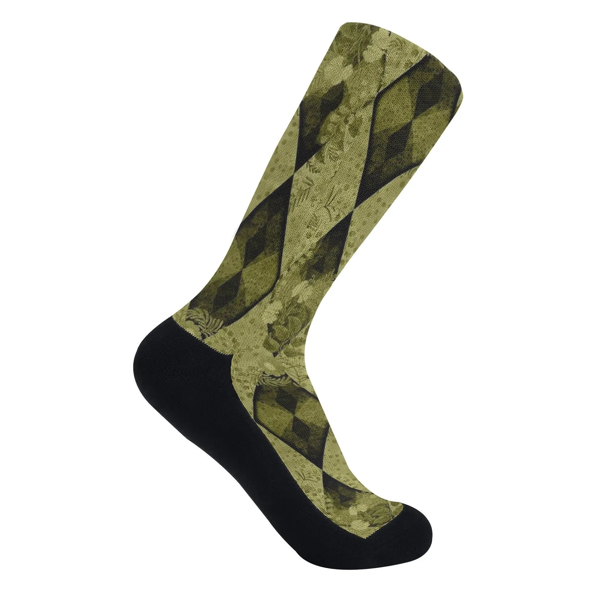 Argyle Pattern Crew Socks