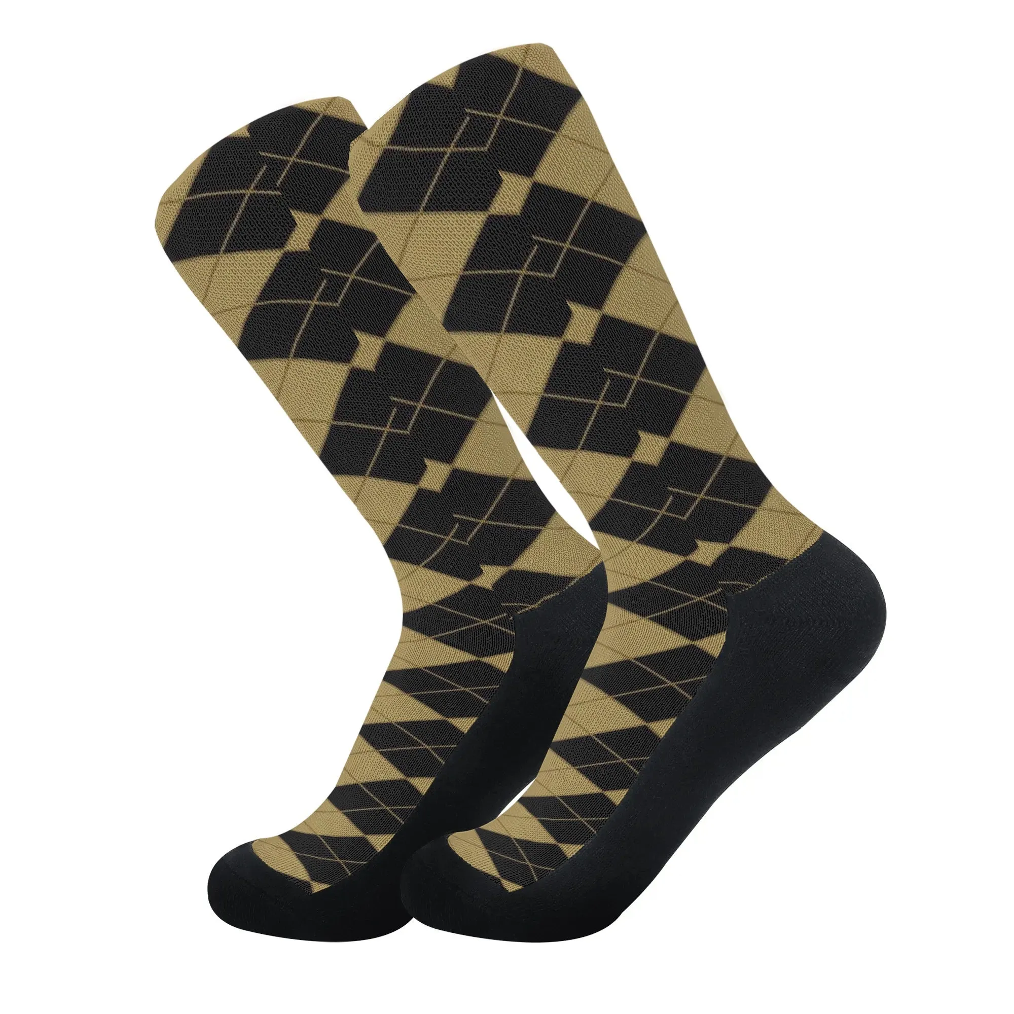 Argyle Pattern Crew Socks
