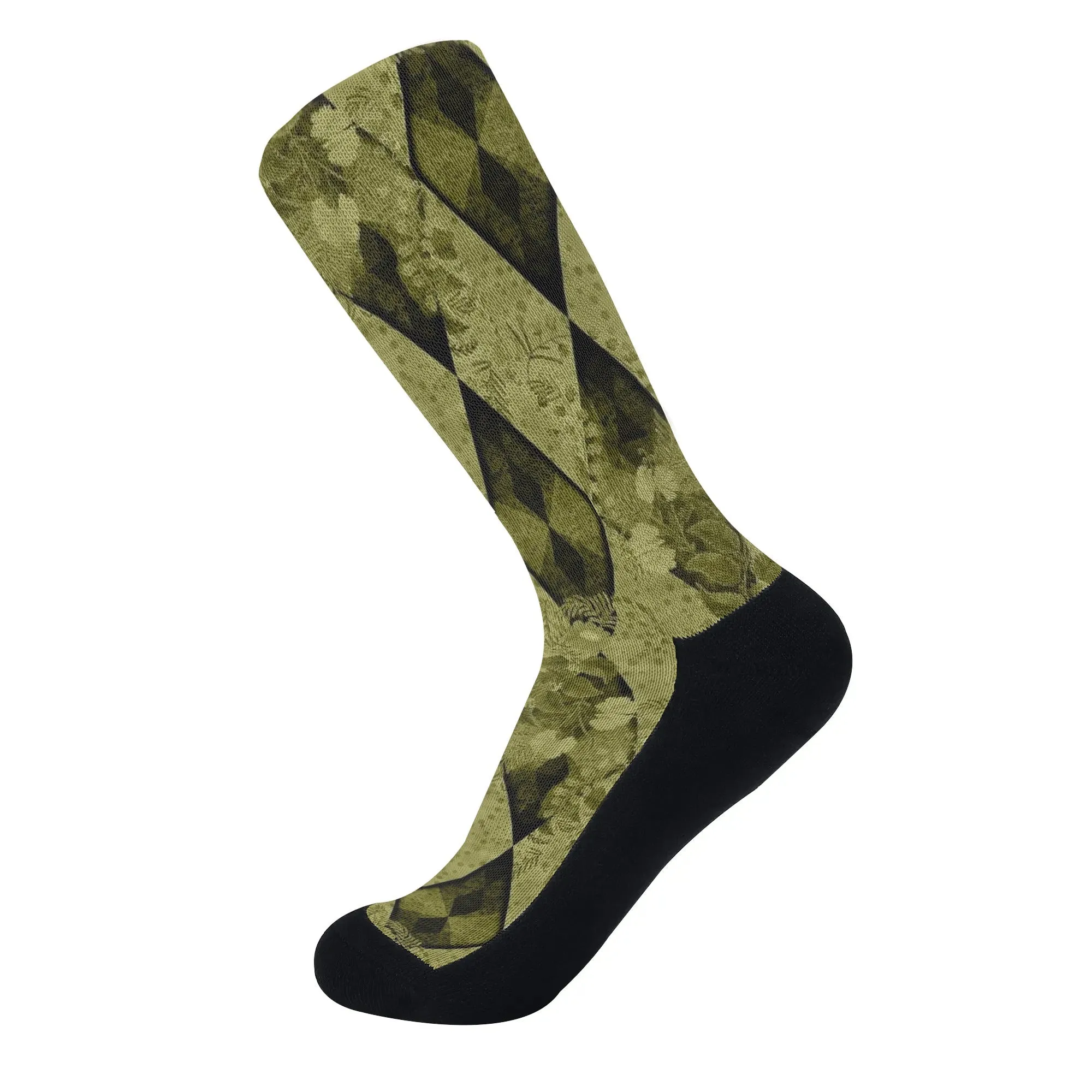 Argyle Pattern Crew Socks