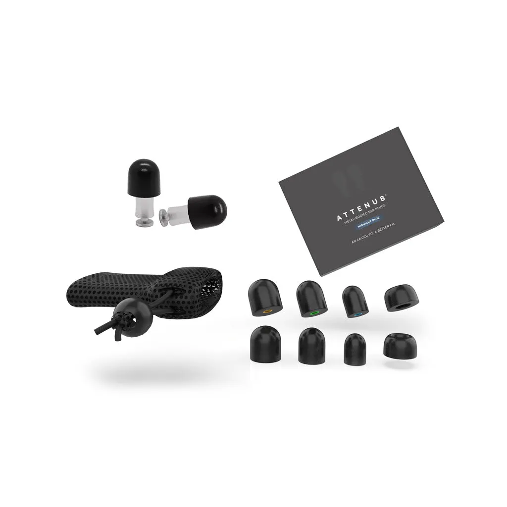 ATTENU8 Ear Plugs, Satin Silver