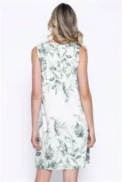 Avocado Green Multi Print Sleeveless Dress