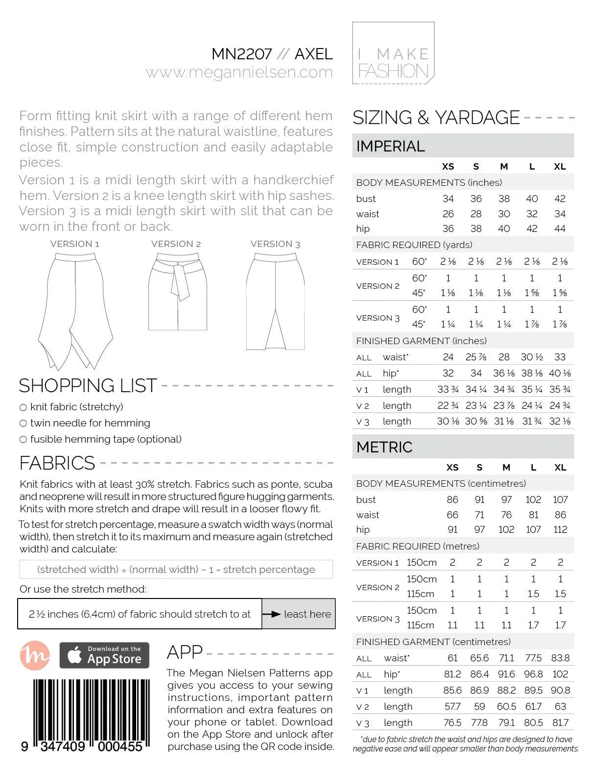 Axel Skirt pattern