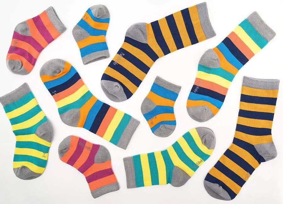 Bamboo Green & Red Stripe Socks