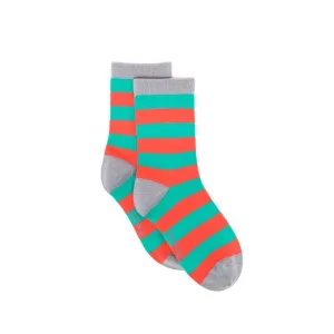 Bamboo Green & Red Stripe Socks