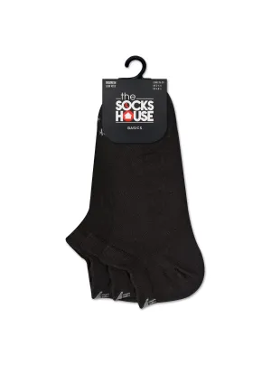 Basic Black Trainer Socks with 3 Pairs