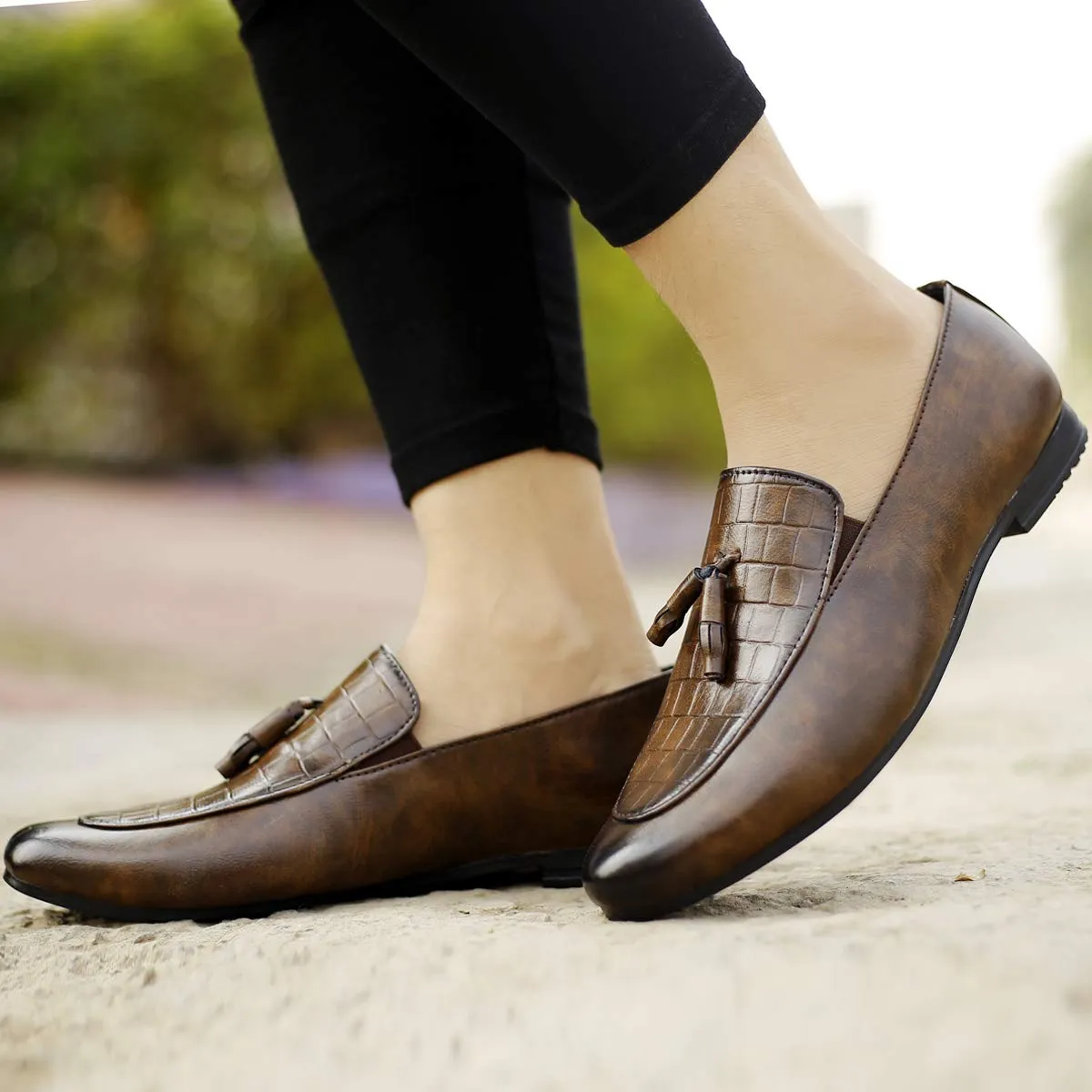 Basic Design Casual Pu Leather Tassel Loafer & Moccasins Shoes For Men's-JonasParamount