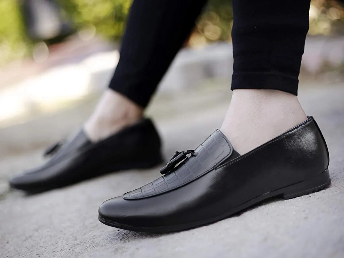 Basic Design Casual Pu Leather Tassel Loafer & Moccasins Shoes For Men's-JonasParamount