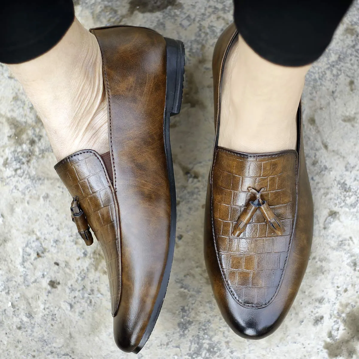 Basic Design Casual Pu Leather Tassel Loafer & Moccasins Shoes For Men's-JonasParamount