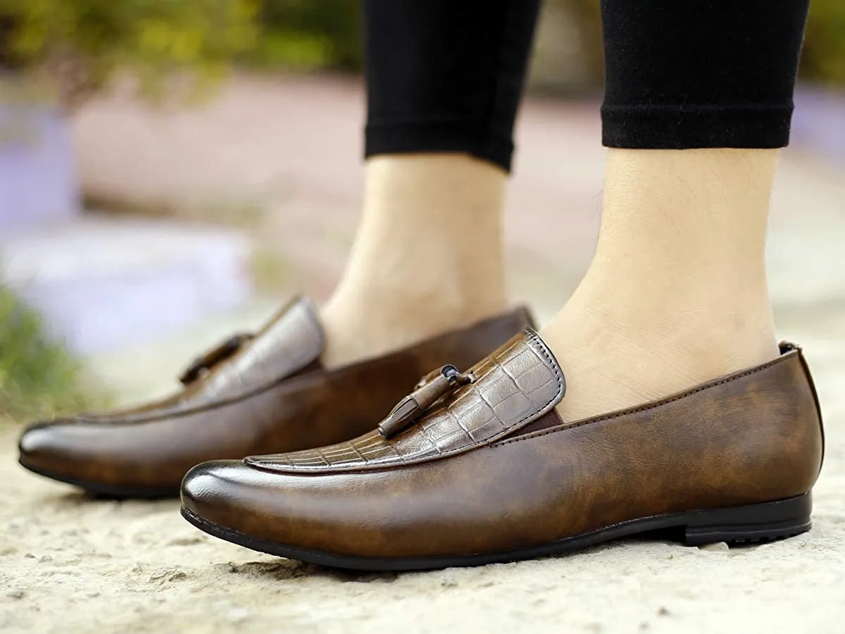 Basic Design Casual Pu Leather Tassel Loafer & Moccasins Shoes For Men's-JonasParamount