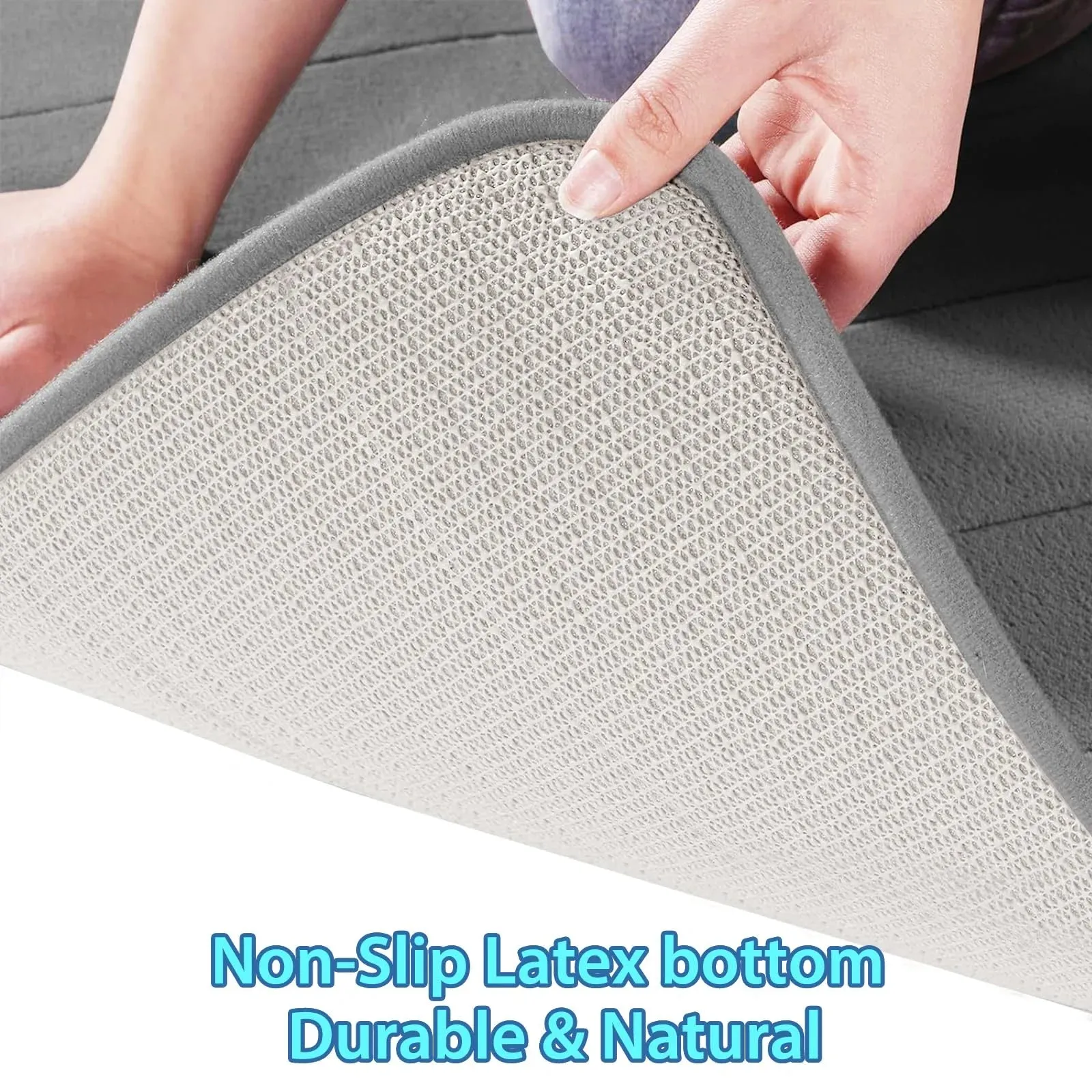 Bathroom Mat Set 3 Pcs Memory Foam Absorbent & Non-Slip Gray 44.1 "X24"  31.5 "X19.8"