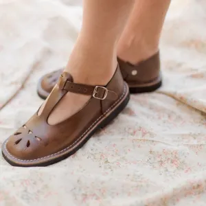 Betty Shoe Leather Dark Brown Handmade
