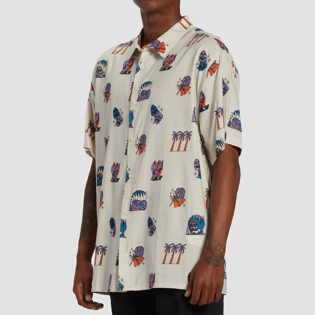 Billabong Turn The Tide Woven T-Shirt Stone