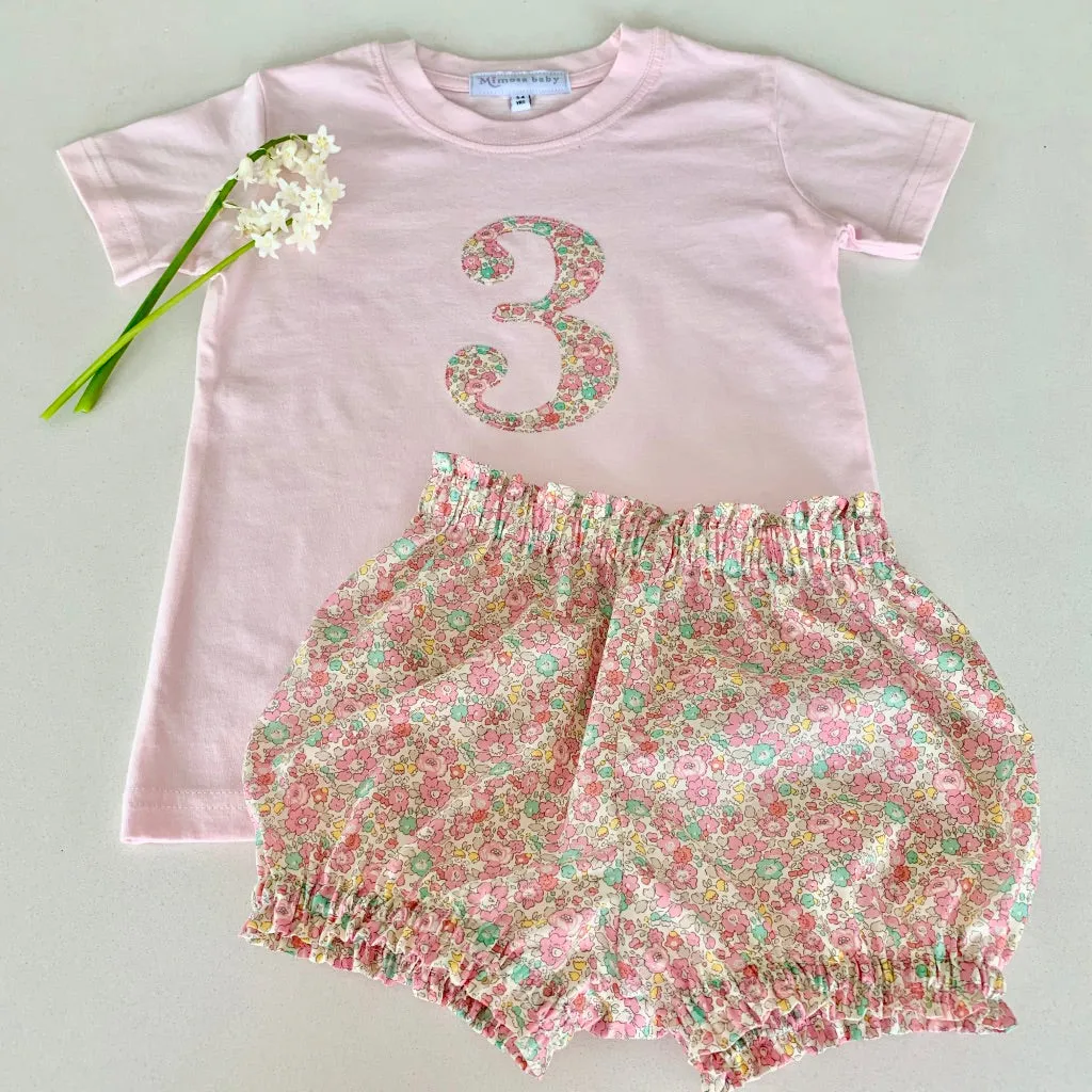 Birthday t-shirt and bloomer set