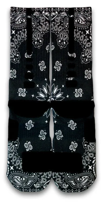 Black Bandana Custom Elite Socks