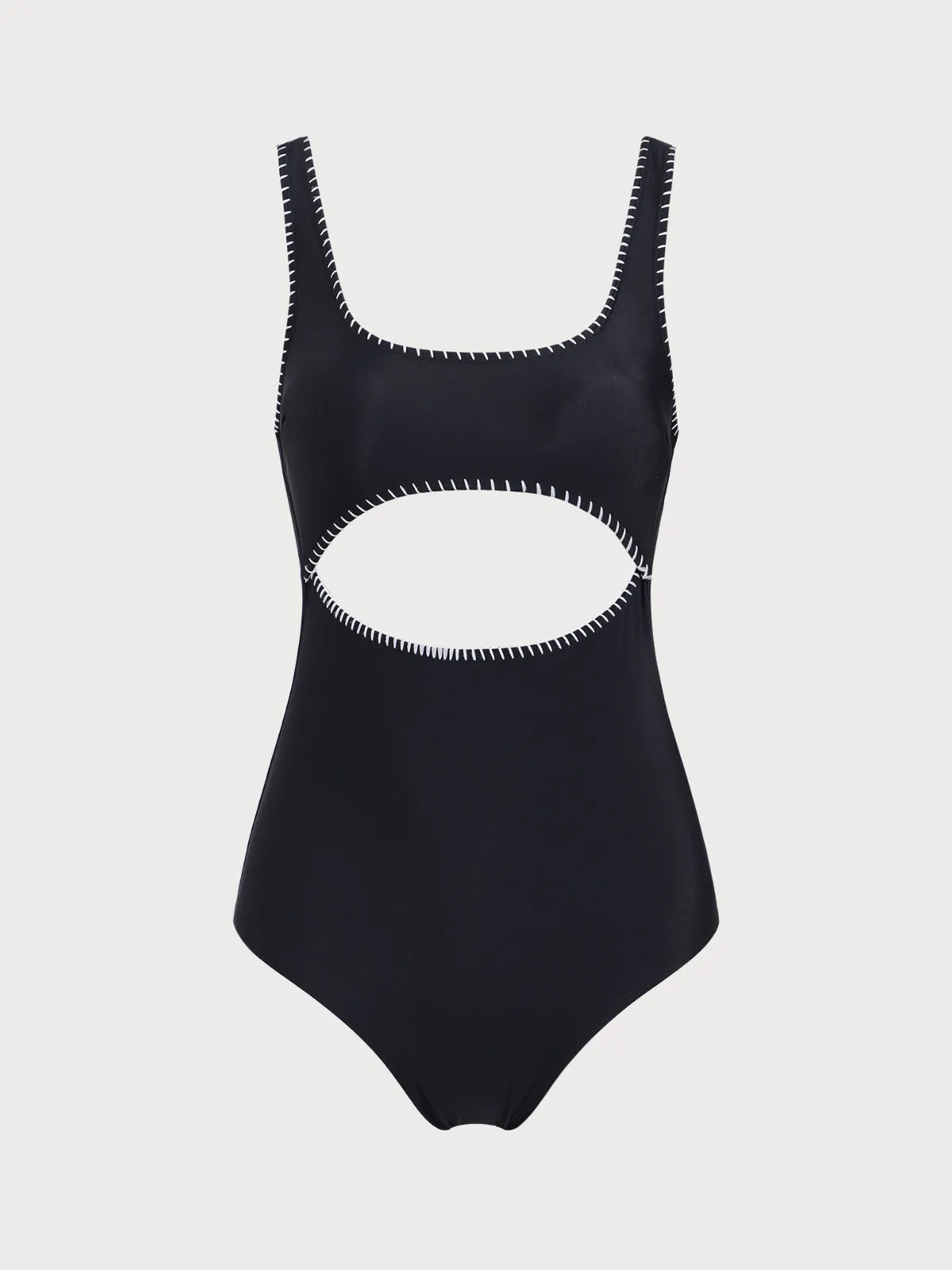 Black Cut Out One-Piece Swimsuit