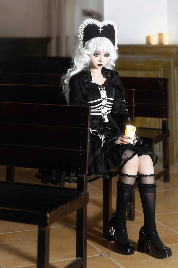 Black Multi-layer Ruffle Gothic Elegant Princess Lolita Jsk Dress