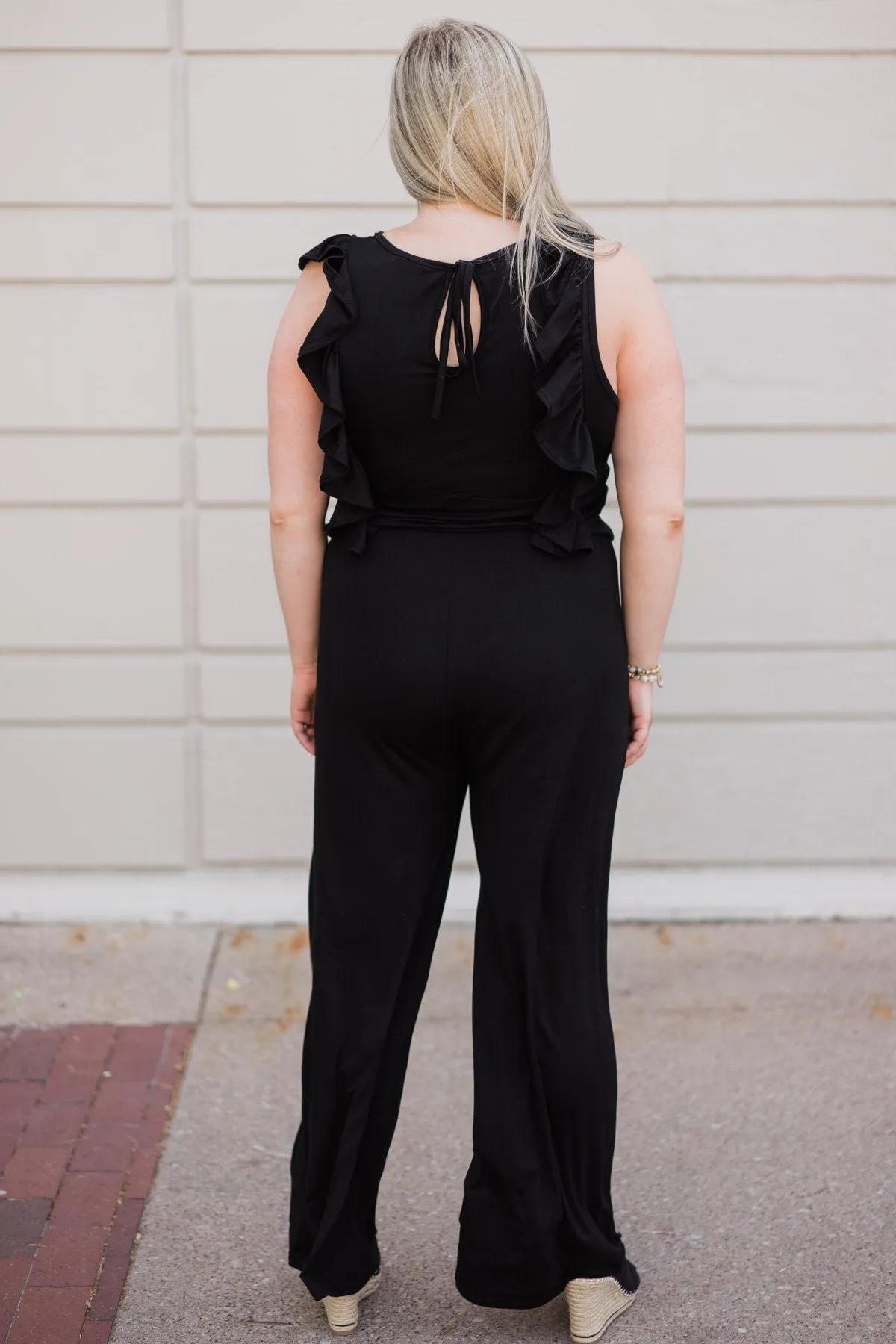 Black Ruffle Jumpsuit