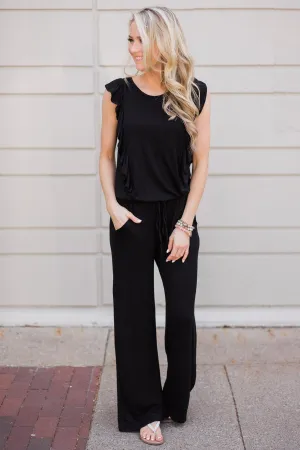 Black Ruffle Jumpsuit